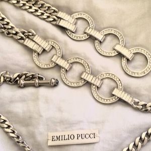 Emilio Pucci Silver Circular Link Belt